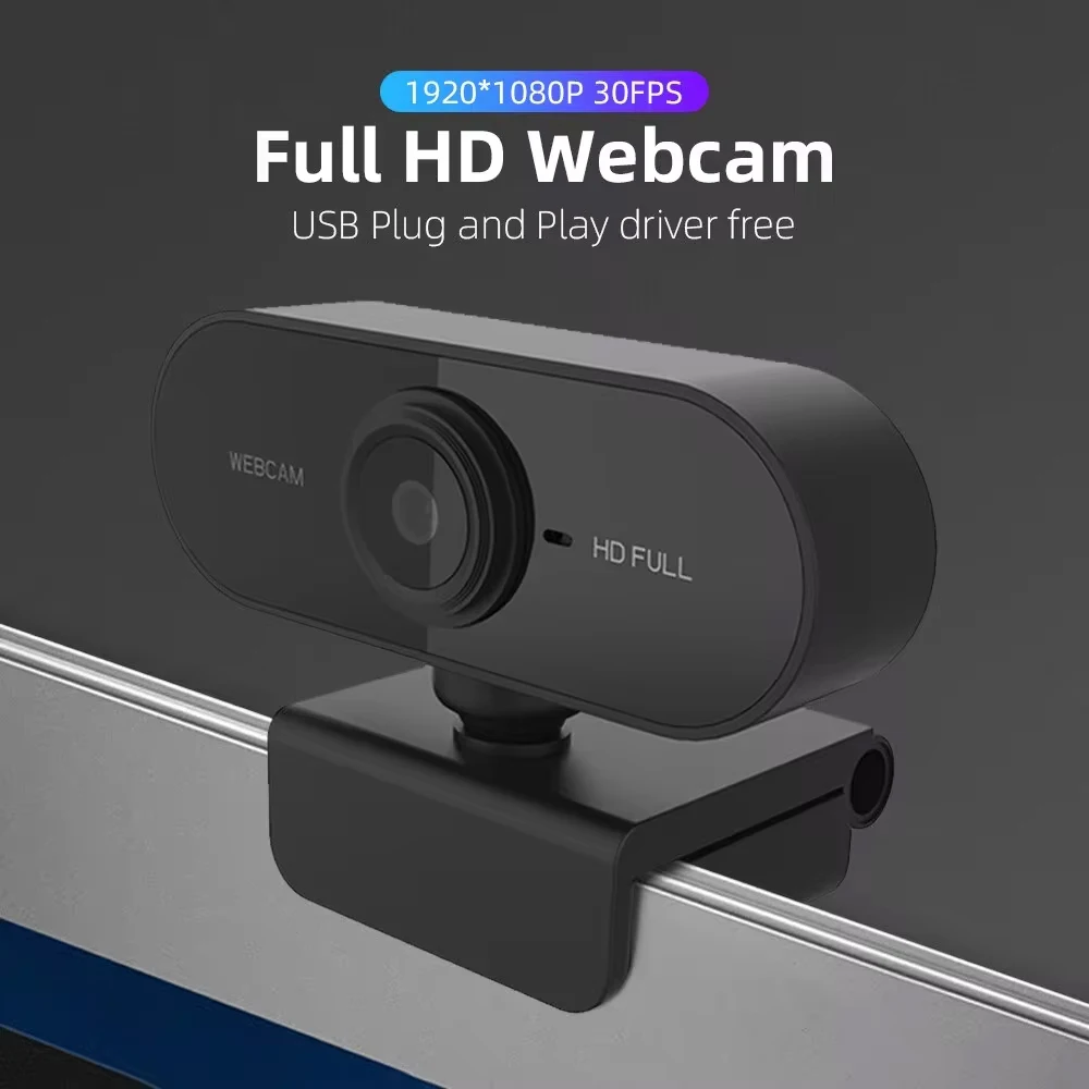 1080P HD Mini Webcam Microphone USB Interface Supports Laptop Desktop Computer Suitable Live Video Call Conference