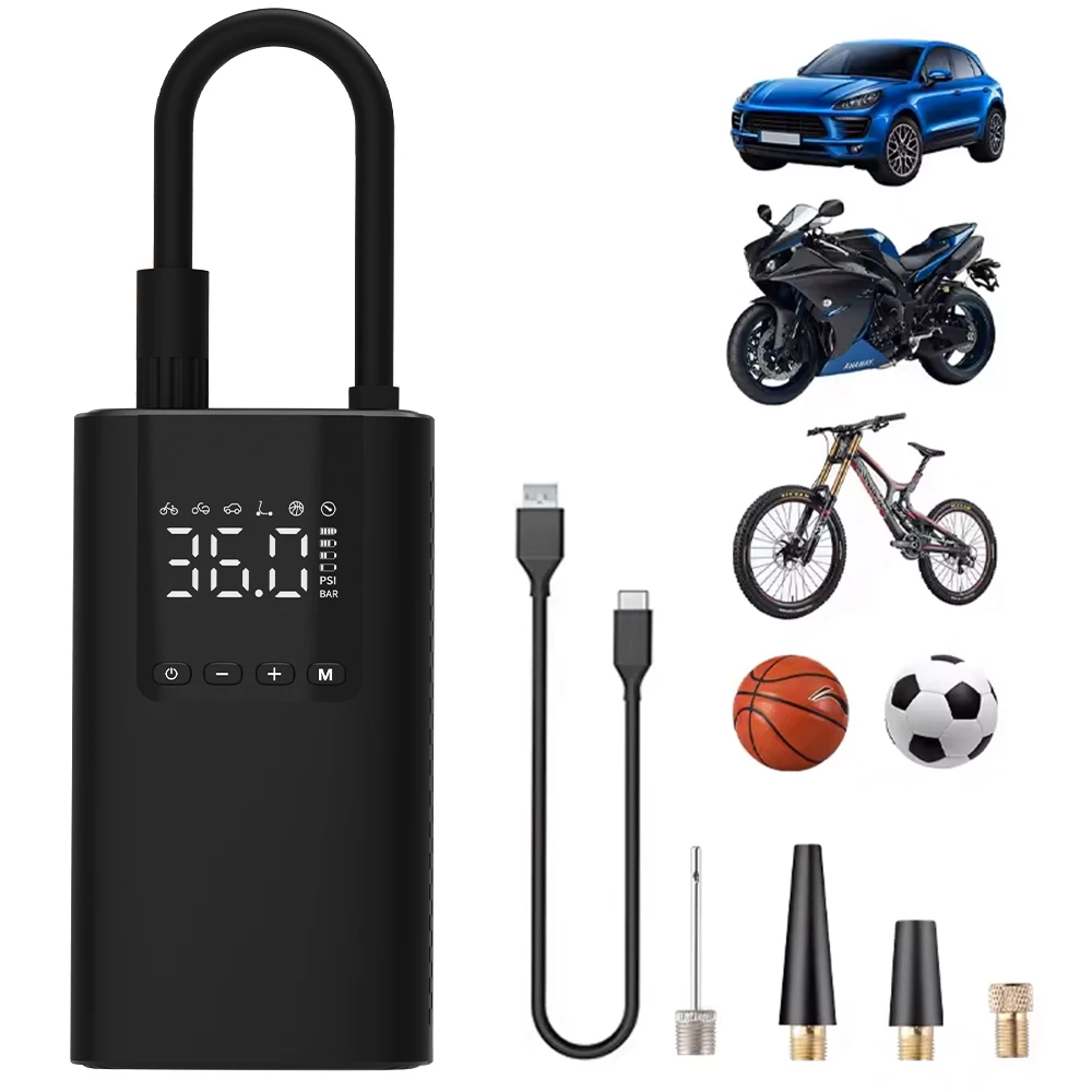 Portable Car Air Compressor High Precision Wireless Electric Tire Inflator Car Tire Inflatable Pump for Car Motorcycle Bike Ball