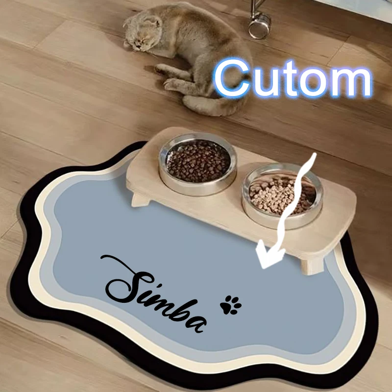  Custom Pet Feeding Mat Cute Shape Dog Diatom Mud Floor Mat Non-Slip Waterproof Home Decoration Dog Feeding Pad